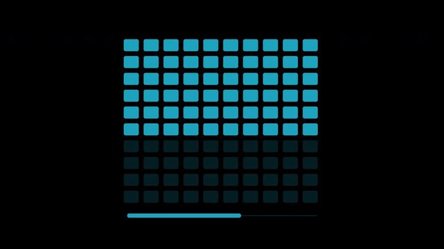 Waffle chart showing changing allocation proportions in cyan