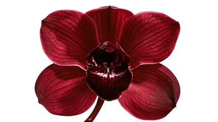 Deep dark red phalaenopsis orchid flower with velvet texture petals © Alaric