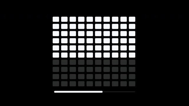 Waffle chart showing changing allocation proportions in white