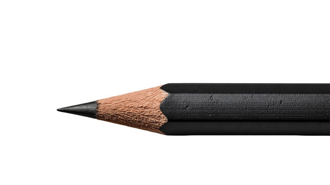 Sharp black wooden pencil tip with graphite lead