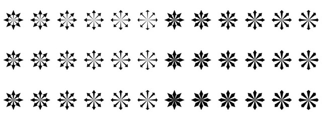 Fototapeta premium Arrow circle set - clean abstract monochrome geometrical designs