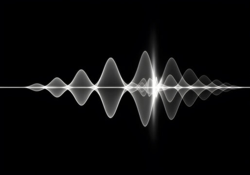 Abstract sound wave graphic design with bright center focal point