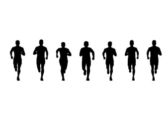 Obraz premium Silhouette of a running man, front view