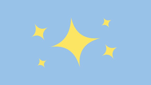Rotating sparkle blink 2D object animation with Alpha Matte