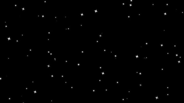 Abstract starry night sky background featuring sparkling twinkling stars on a deep black void backdrop for magical cosmic designs festive holiday overlays and celestial space themed digital graphics
