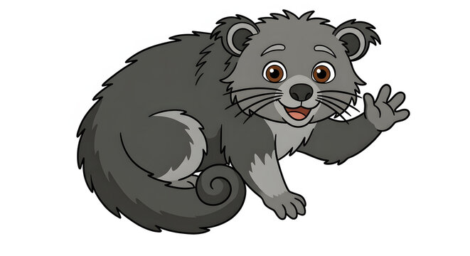 Kids Cartoon of Binturong