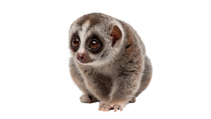 Small cute fluffy loris wild animal sitting on transparent background © Jack