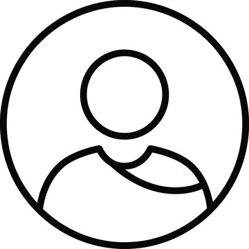 User profile icon in a circle outline with minimalist interface identity