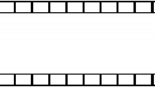Seamless film strip vector frame overlay for retro cinema, movie preview, photography, and video project presentation