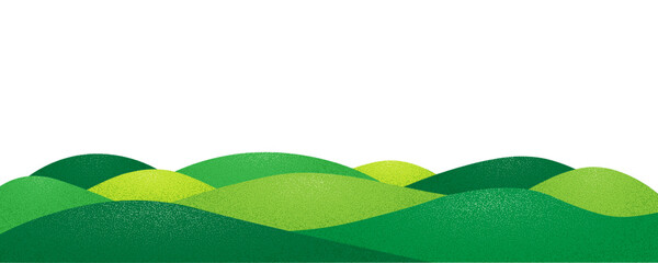 Naklejka premium Green hills vector background. Abstract tea plantation landscape. Mountain rice fields