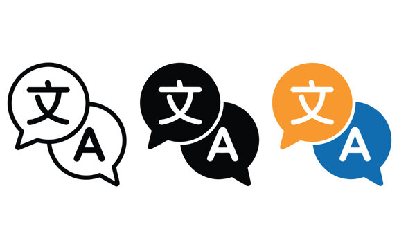 Translate Icon Representing Language Conversion, Multilingual Communication, Interpreter Services, Translator Applications, Websites, and Digital Interfaces