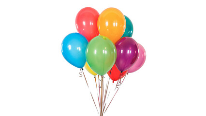 Bunch of colorful bright helium balloons isolated on transparent background © Arthur