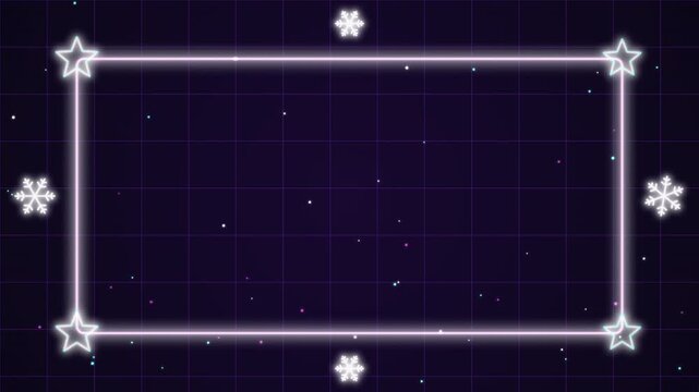 Christmas Neon Tube Frame Title Background Loop
