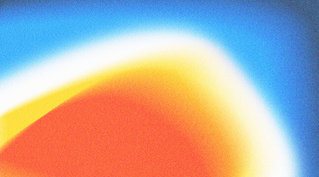 abstract gradient swirl of warm orange and yellow against cool blue background, resembling vibrant energetic wave, evokes feeling dynamism creativity.