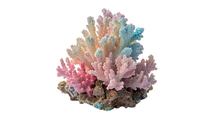 Colorful pastel marine sea coral reef ornament isolated on transparent background © Gabriel