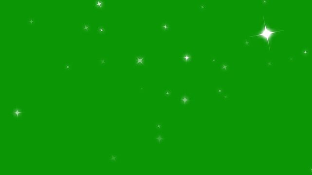 Sparkling stars shine animation with glowing doodle effects, glitter sparkle shine stars trail burst,  pixie dust path, twinkle star glitter trail and shining light transition on green screen.4k