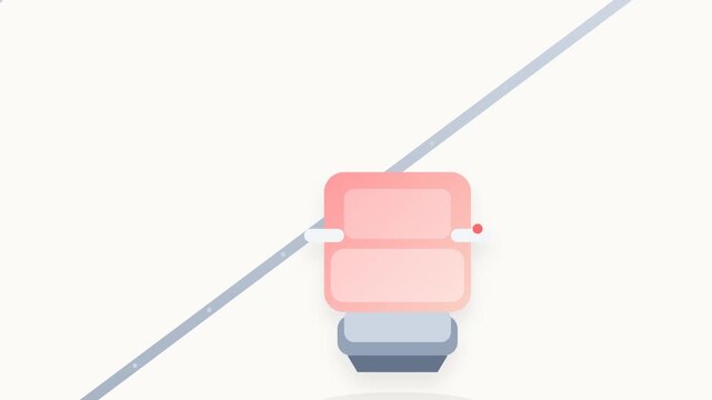 Warm Gradient Stairlift Chair Icon Gliding Smoothly on Diagonal Rail Path