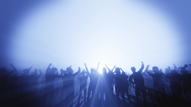 Concert crowd with hands in the air enjoying a vibrant music festival experience.