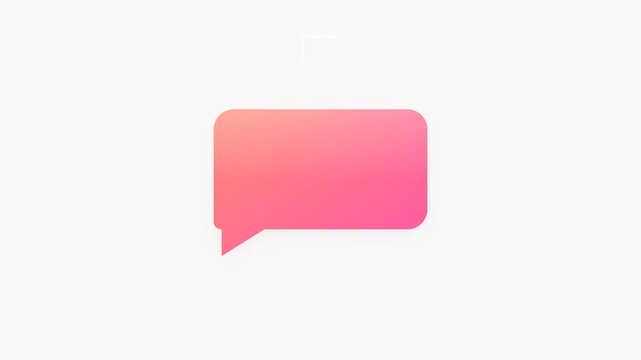 Language Learning Speech Bubble Icon with Coral Pink Gradient and Flag Symbol