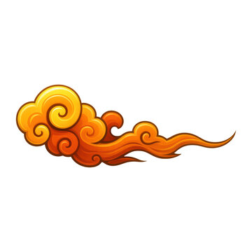 PNG Vibrant swirling orange cloud