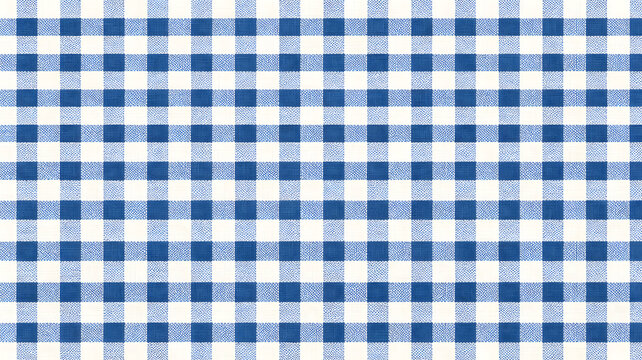 blue gingham background.Classic Country Picnic / Farmhouse Tablecloth Texture