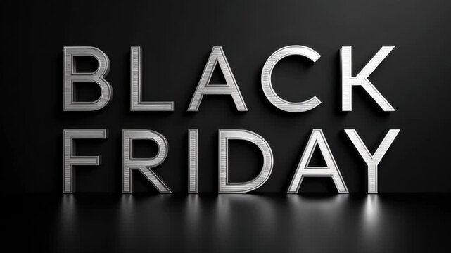 Silver Black Friday Letters On Dark Luxury Promotional Background