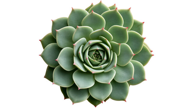 Green Echeveria succulent plant with pointed pink tipped leaves in rosette shape