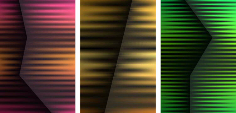 Abstract geometric background with parallel horizontal lines in vibrant multicolored gradient style