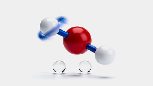 Hydrogen Peroxide Molecule Model with Isolated Hydrogen Atoms
