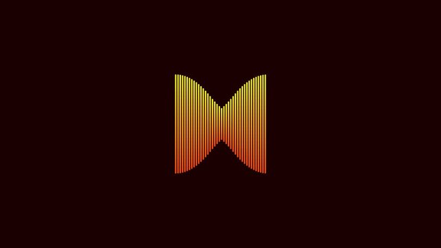Abstract gradient butterfly logo on dark background