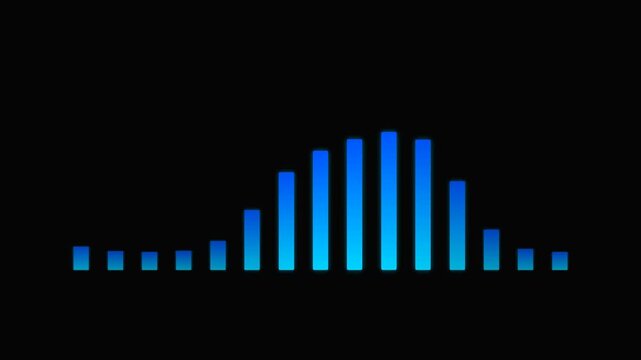 Blue digital soundwave equalizer on black background