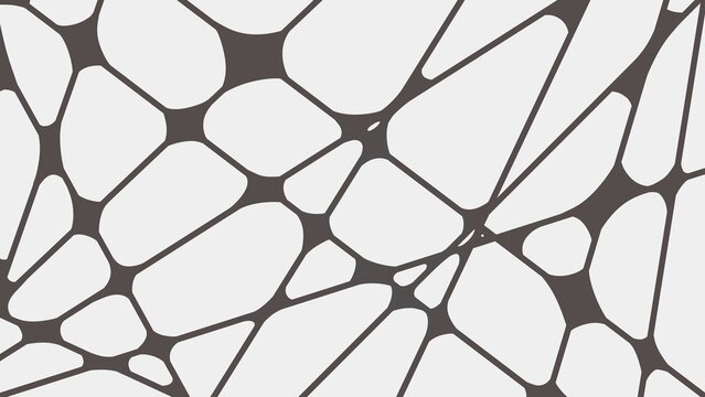 Seamless pattern of white voronoi web lines on a dark brown background