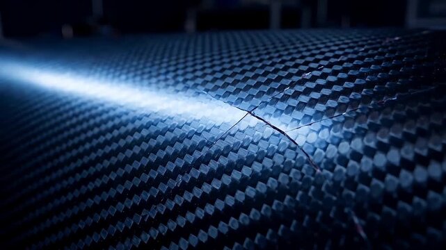 Precision light reveals crack in carbon fiber panel