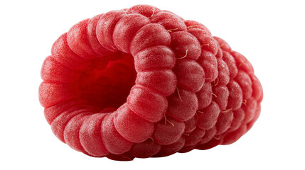 Fresh ripe red raspberry fruit with textured drupelets © Eustace