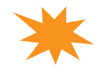 Fototapeta premium Orange Starburst Spark Burst Icon Graphic Element Isolated On White