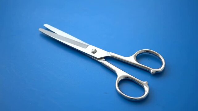 Precision scissors resting on a minimalist workspace desk with copy space