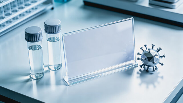 Laboratory Vials and Virus Model for Medical Research