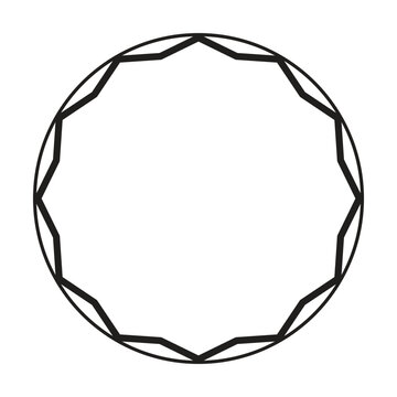 Polygonal Circle Border Modern Geometric Vector Illustration