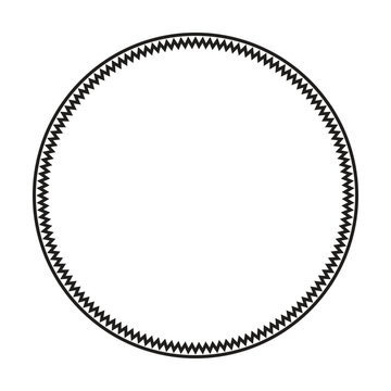 Fine Zigzag Circle Border Delicate Decorative Vector Illustration