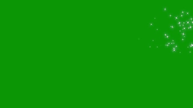 Glowing sparkle stars line animation, sparkling stars shine animation, cartoon doodle sparkles, glitter sparkles twinkle stars line and twinkle sparkle stars animation on green screen. 4k video