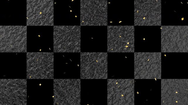 confetti gold fall pattern01 ichimatsu pattern loop （black background）01