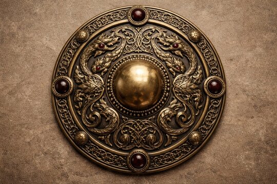 Ornate medieval shield design