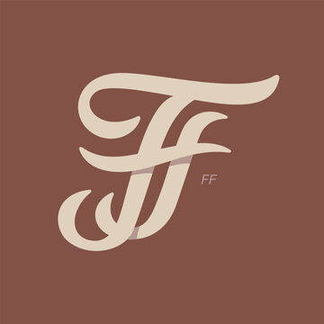 Letter F and F Monogram Vector Logo