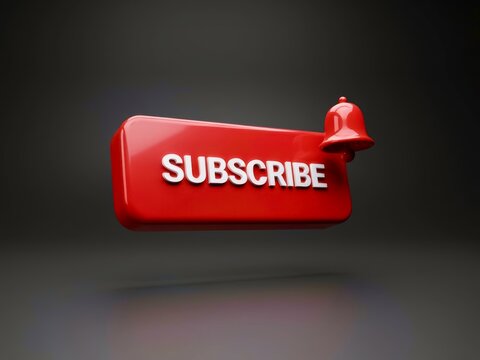 Bold red button floats against dark backdrop