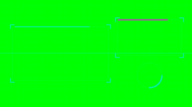 Premium 10-second seamless loop of a Cyberpunk/Sci-Fi YouTube End Screen (Outro) overlay. Features two perfectly proportioned 16:9 video frames and a subscribe circle with glowing neon energy beams
