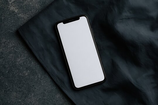 Blank smartphone screen mockup on background