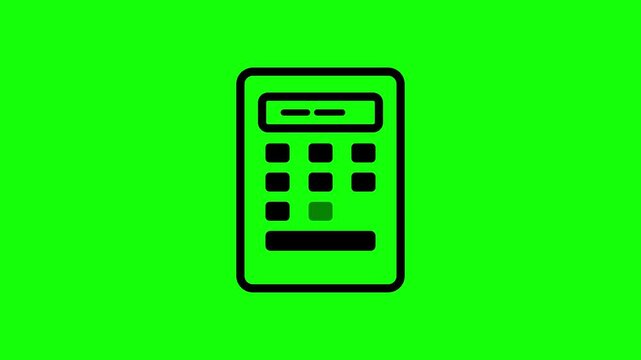 Calculator motion animation icon showing successful data entry video footage