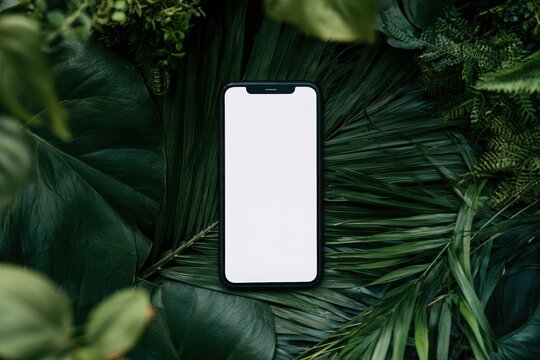 Blank smartphone screen mockup on background