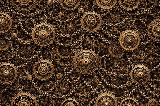 Intricate steampunk gear pattern