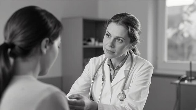 A Doctor's Compassionate Consultation with a Patient in a Clinic Setting